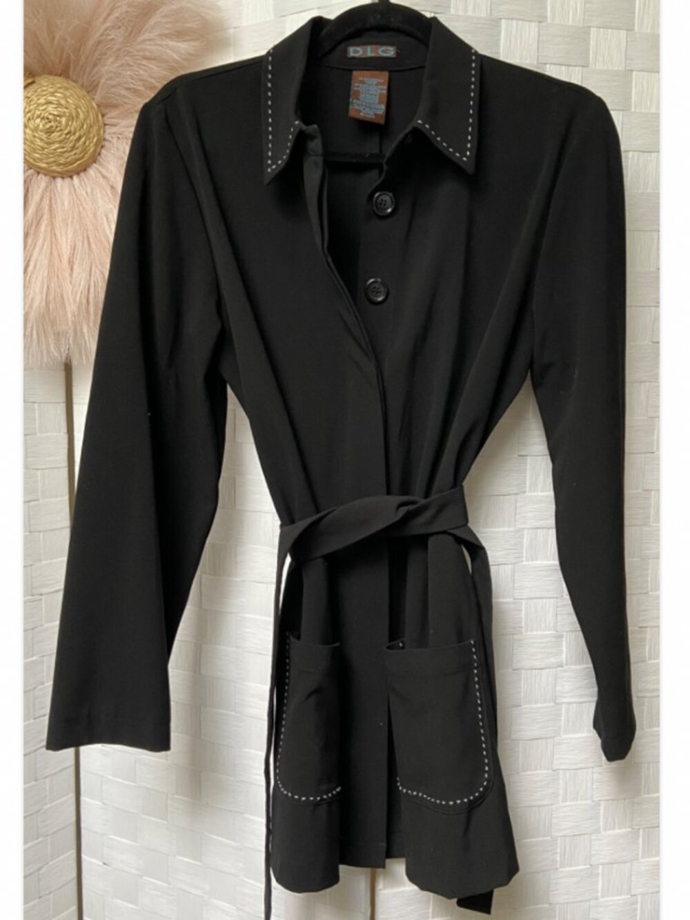 DLG Button Belted Blazer Jacket Shirt Size 6